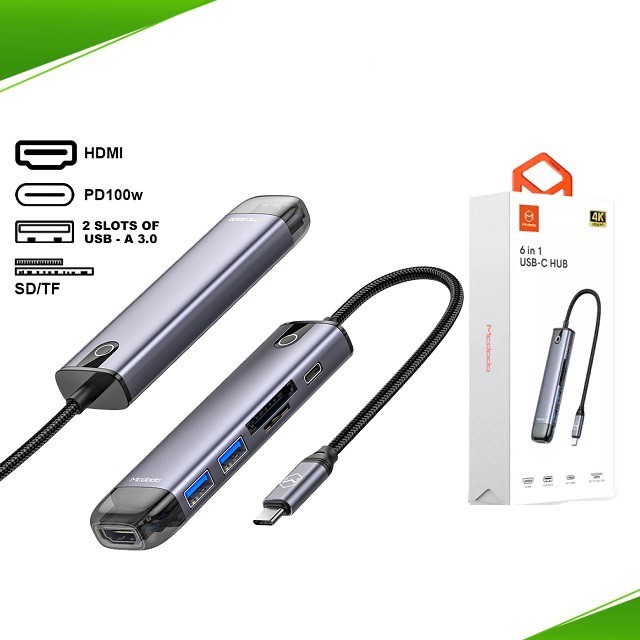 هاب 6 پورت USB-C مک دودو مدل HU_774