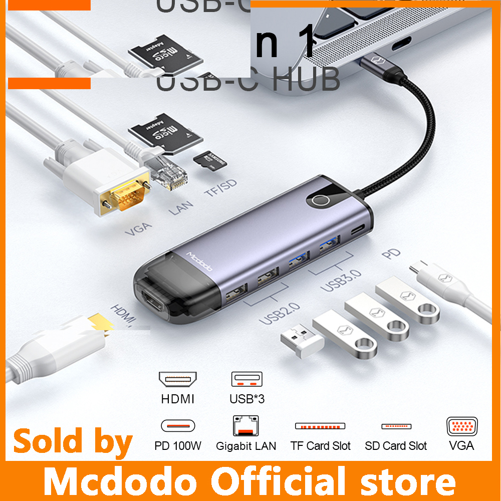 هاب 10 پورت USB-C مک دودو مدل HU-742