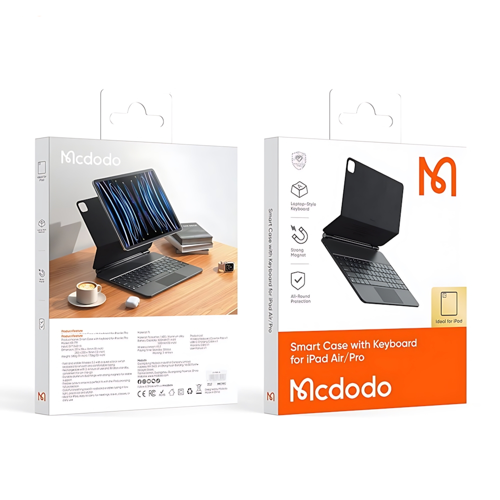 کیف کلاسوری کیبورد دار مک دودو مدل KB-7190 مناسب برای تبلت اپل iPad Air 11 inch (2020-2022-2024) / iPad Pro 11 inch (2018-2020-2021-2022)