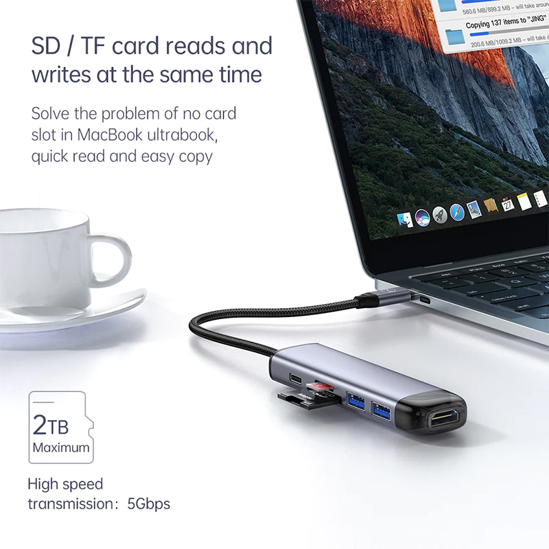 هاب 6 پورت USB-C مک دودو مدل HU-7740