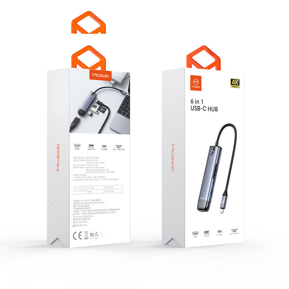 هاب 6 پورت USB-C مک دودو مدل MC-HU-7740