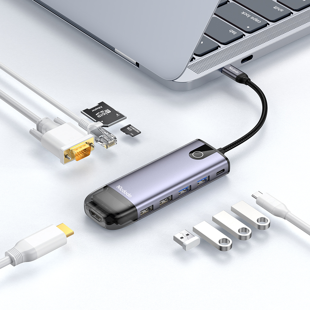 هاب 10 پورت USB-C مک دودو مدل MC742